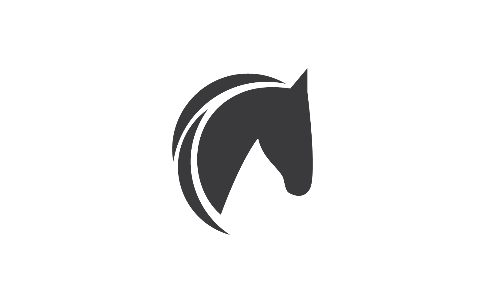 Paard logo vector platte ontwerpsjabloon