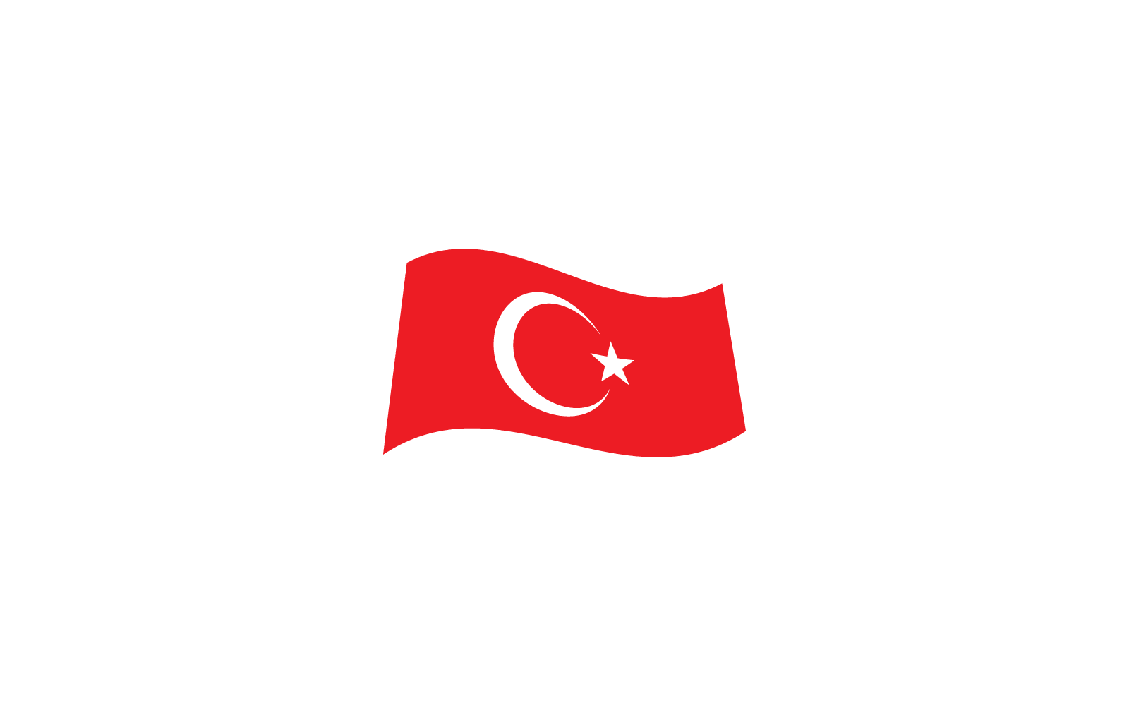 Turkey flag design symbol vector flat design