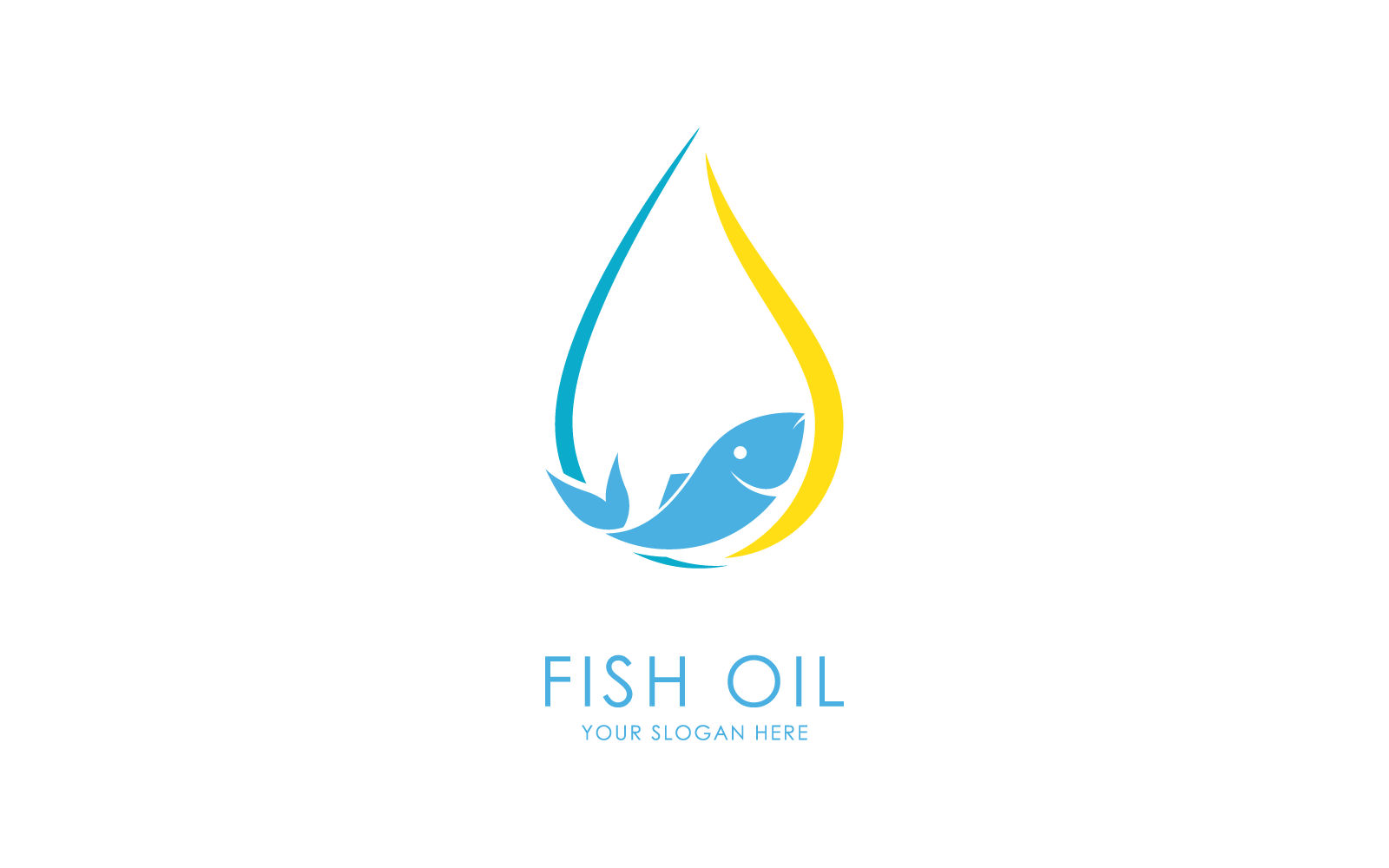 鱼油标志插画设计模板