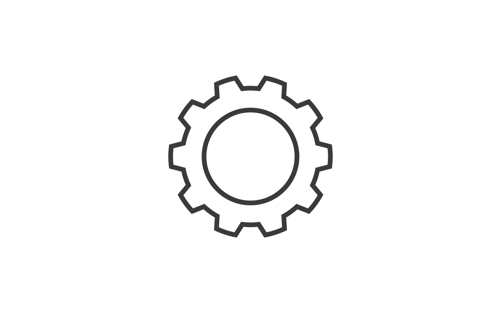 Zahnrad-Technologie-Logo-Illustration, flacher Design-Vektor