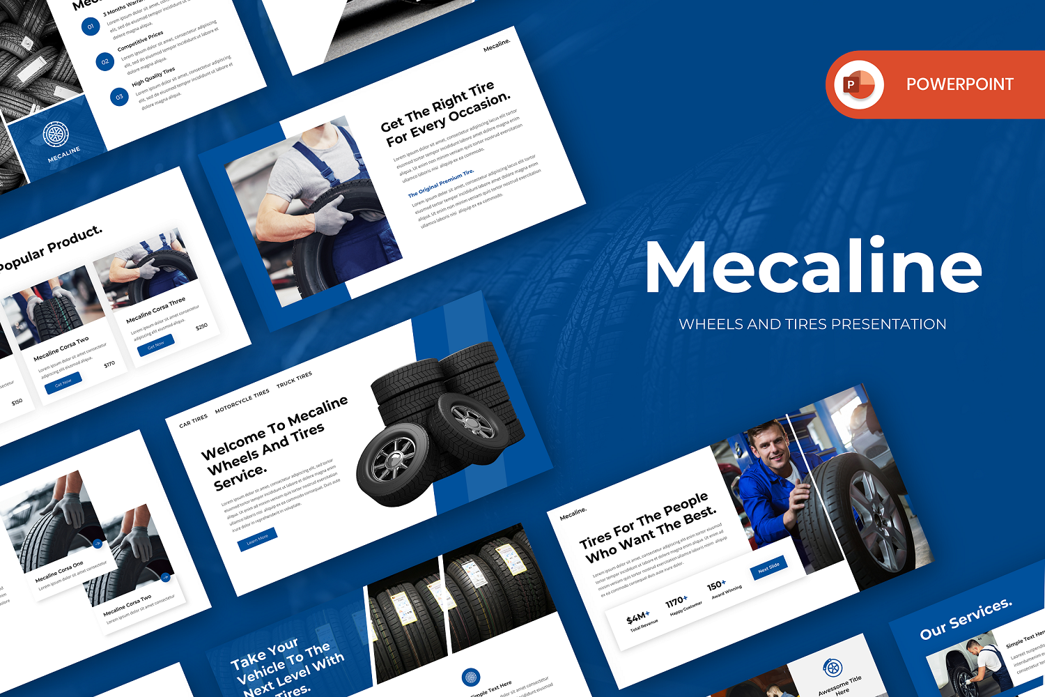 Mecaline - Wheels And Tires PowerPoint Template
