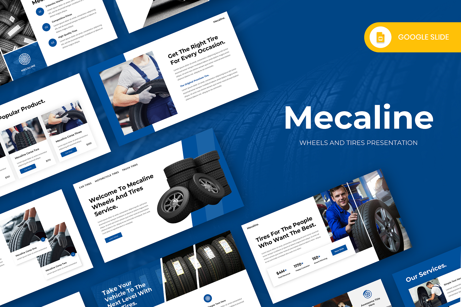 Mecaline - Wheels And Tires Google Slide Template