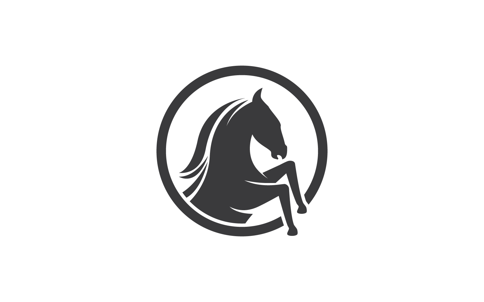 Häst ikon logotyp illustration platt formgivningsmall