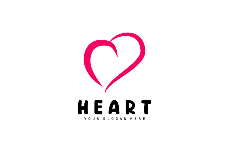 Heart Logo Love Design Valentine's Day V12 Logo Template