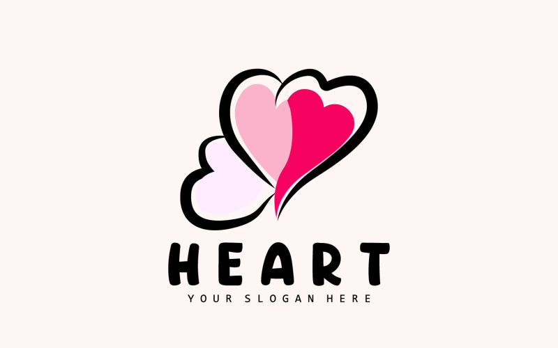 Heart Logo Love Design Valentine's Day V4 Logo Template
