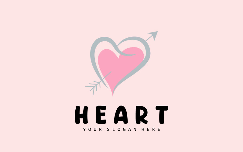 Heart Logo Love Design Valentine's DayV6 Logo Template