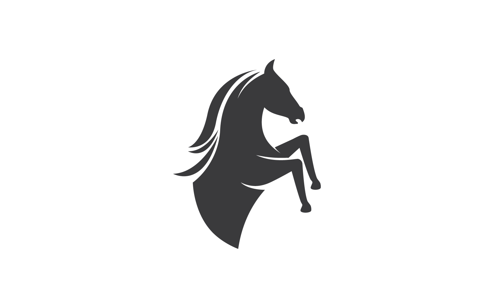 Horse illustration logo vector flat design template