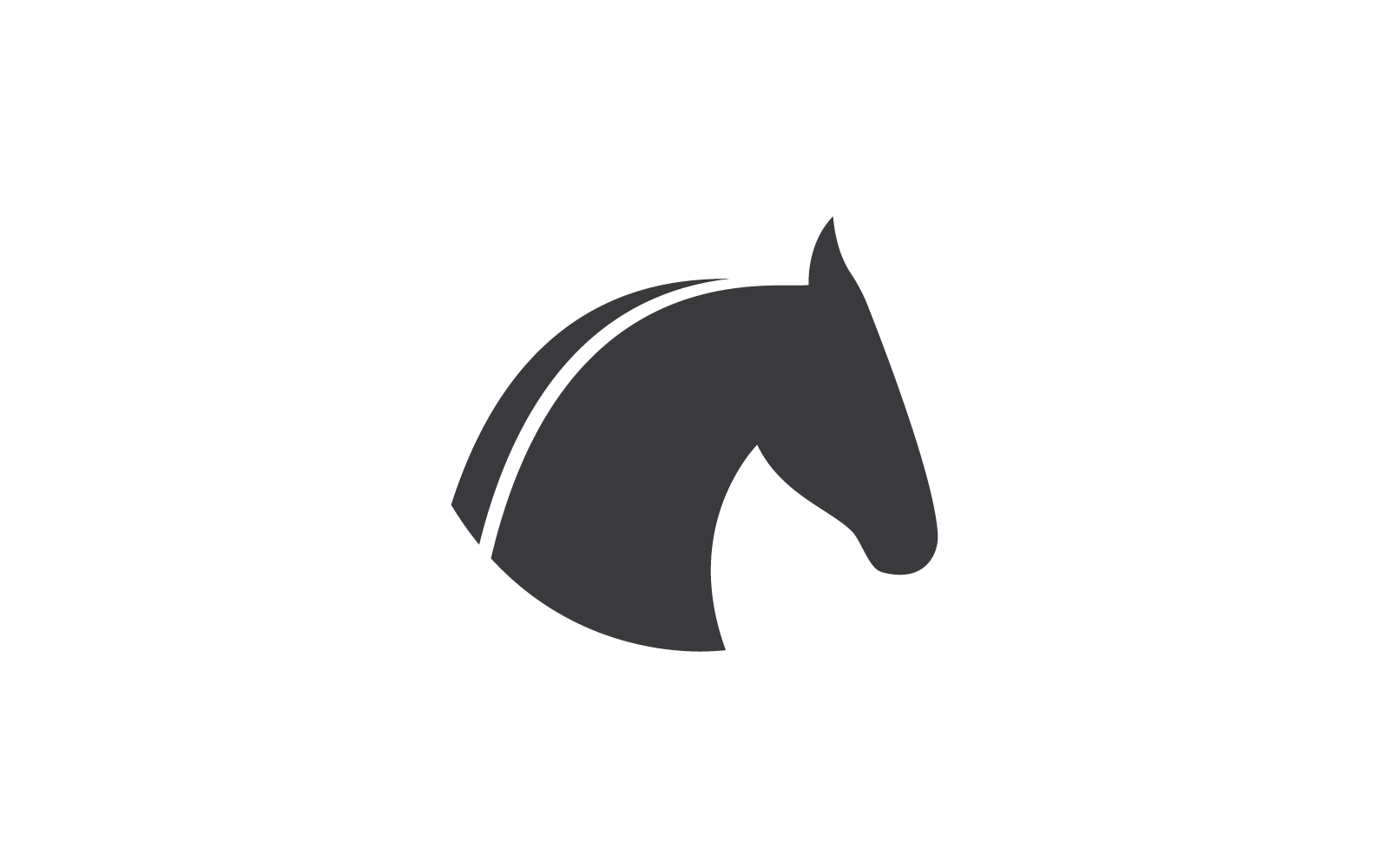 Icona del modello di design piatto vettoriale del logo del cavallo