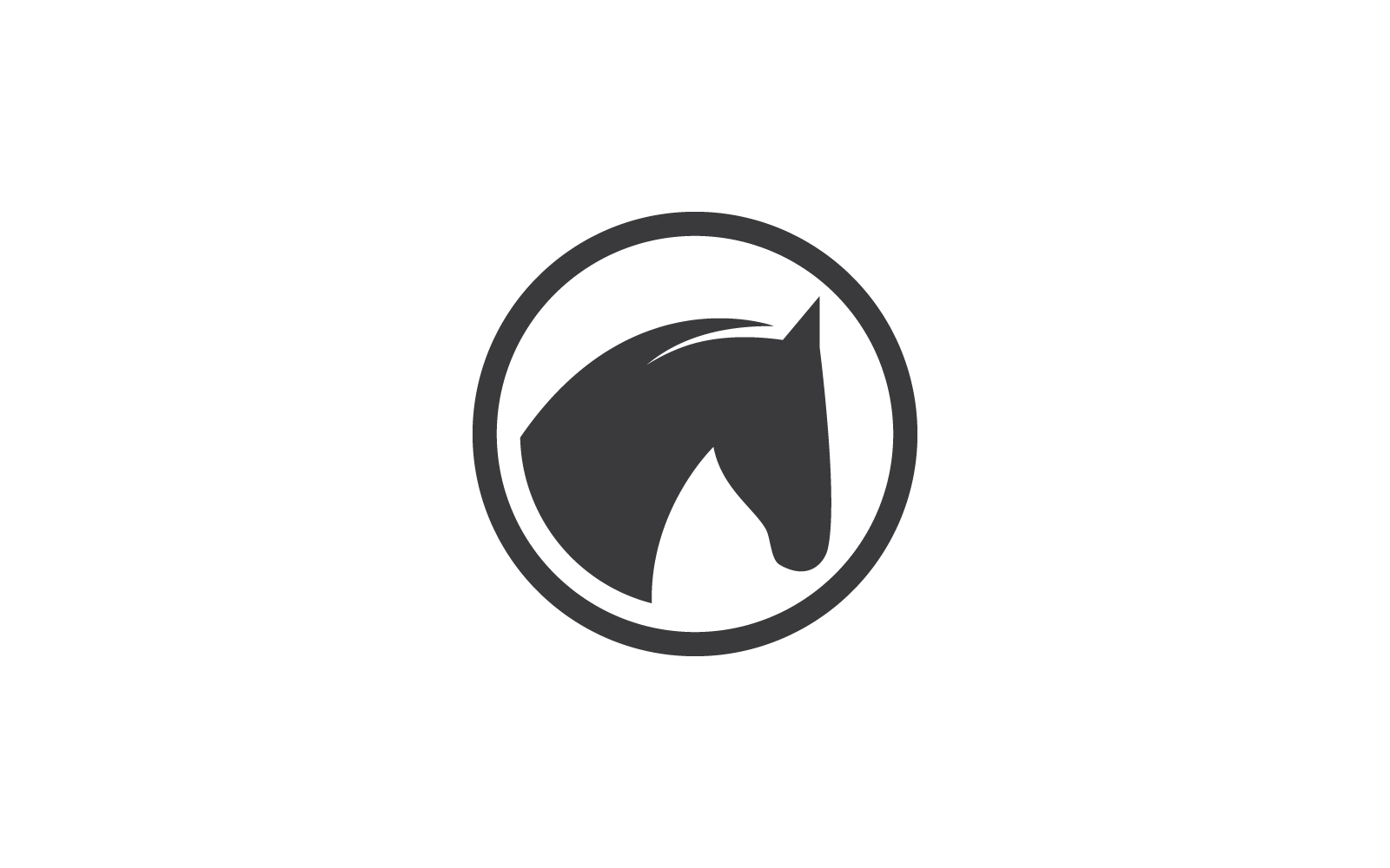 Шаблон векторной иллюстрации плоского дизайна логотипа лошади