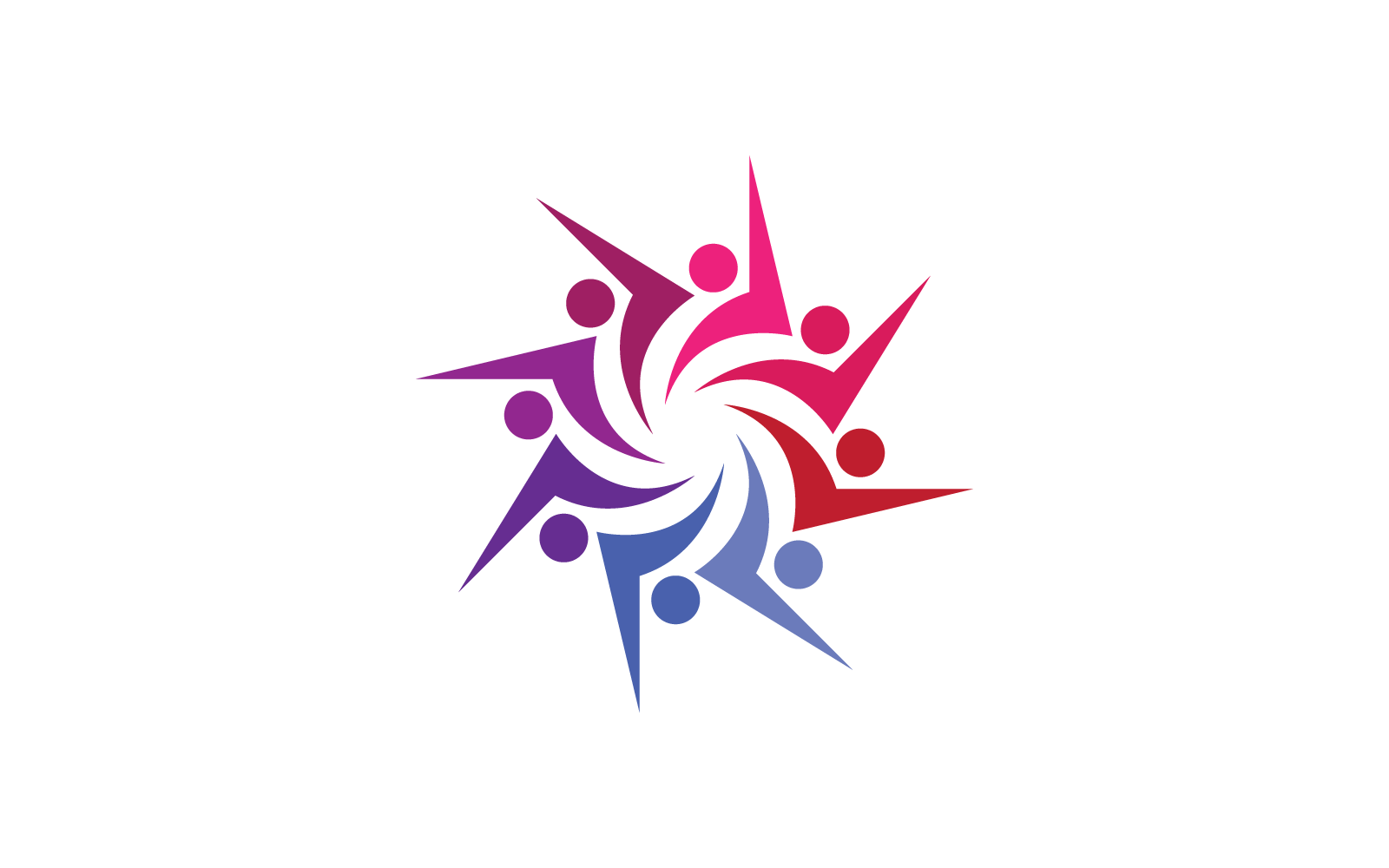 Community, network and social design logo illustration template