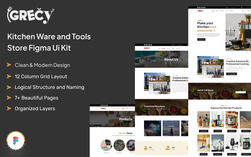 Grecy - Kitchen Ware and Tools Store Figma Ui Kit UI Element