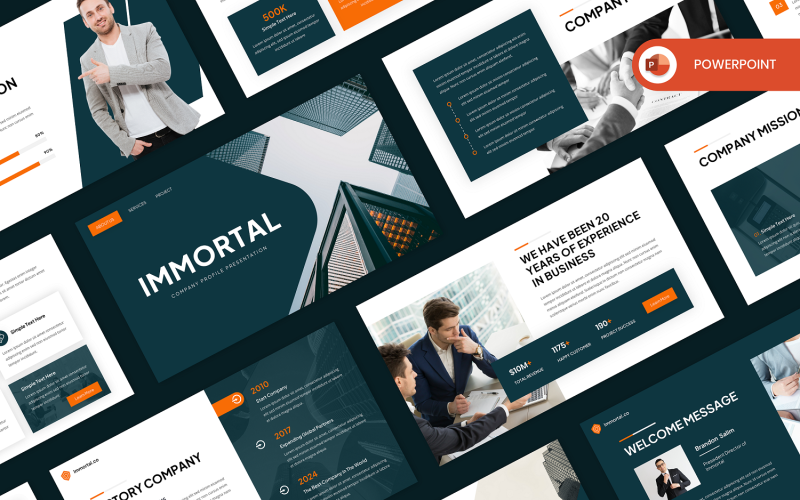 Immortal - Company Profile PowerPoint PowerPoint Template