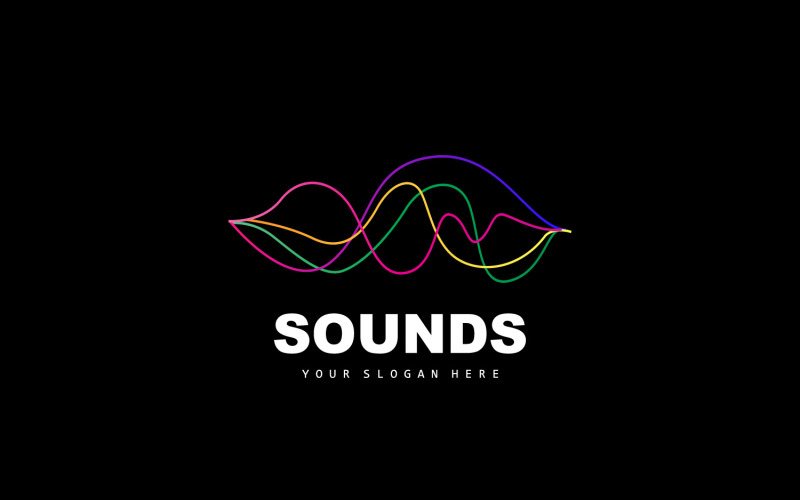 Sound Wave Logo Equalizer Design Music V8 Logo Template