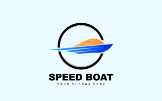 Speedboat logo vector sea ship design V15