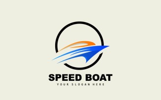 Speedboat logo vector sea ship design V17