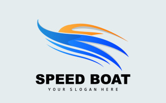 Speedboat logo vector sea ship design V6