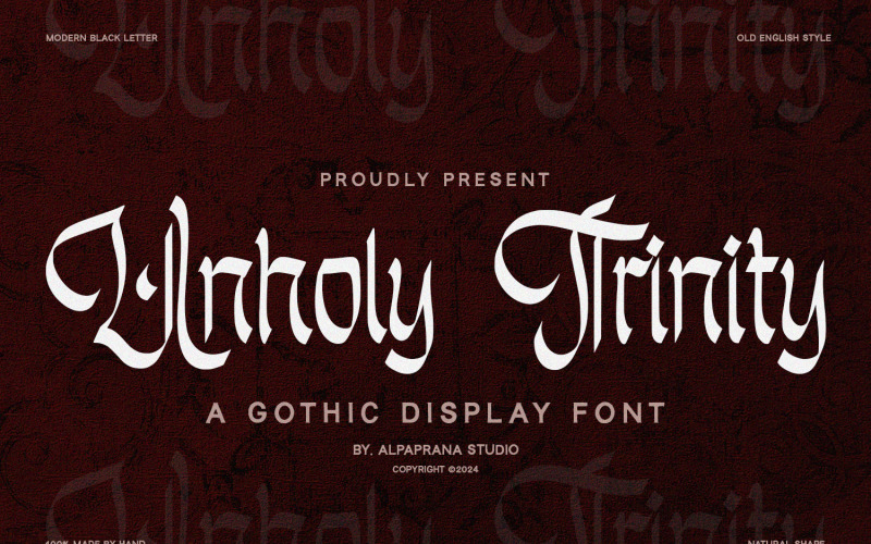 Unholy Trinity - Gothic Display Font