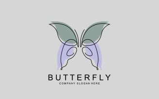 Butterfly logo vector beautiful flying animal v10