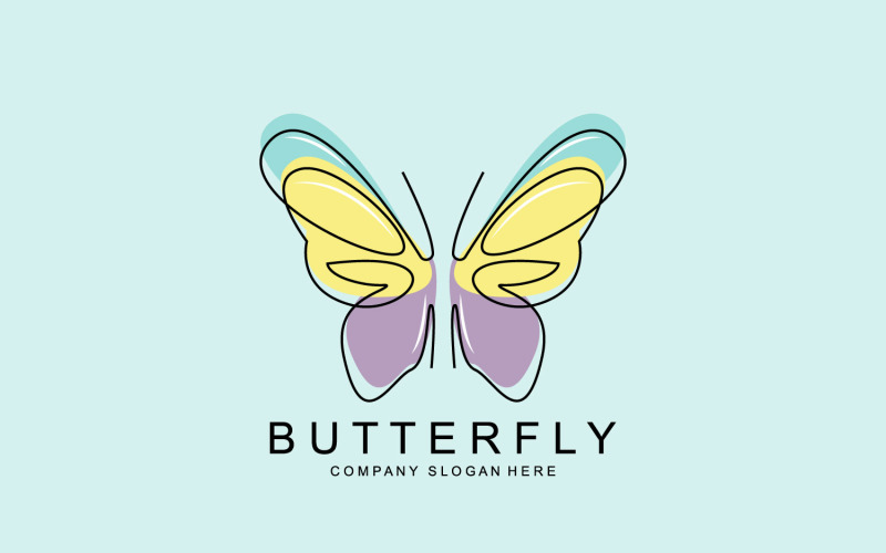 Butterfly logo vector beautiful flying animal v13 Logo Template