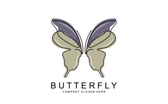 Butterfly logo vector beautiful flying animal v14