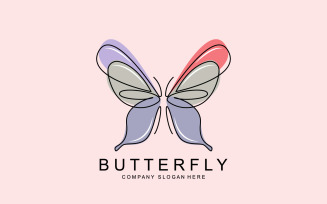 Butterfly logo vector beautiful flying animal v15