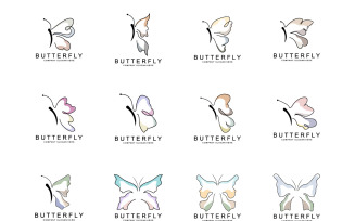 Butterfly logo vector beautiful flying animal v2