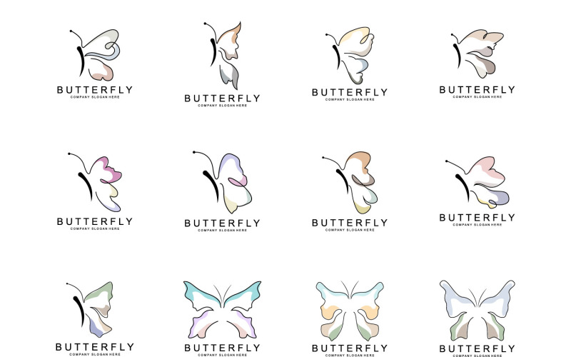 Butterfly logo vector beautiful flying animal v2 Logo Template