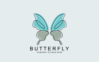 Butterfly logo vector beautiful flying animal v6