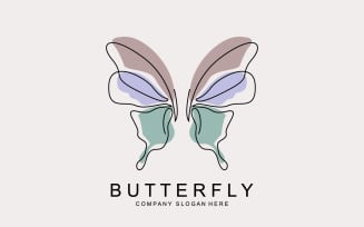 Butterfly logo vector beautiful flying animal v8