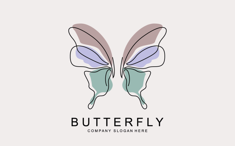 Butterfly logo vector beautiful flying animal v8 Logo Template