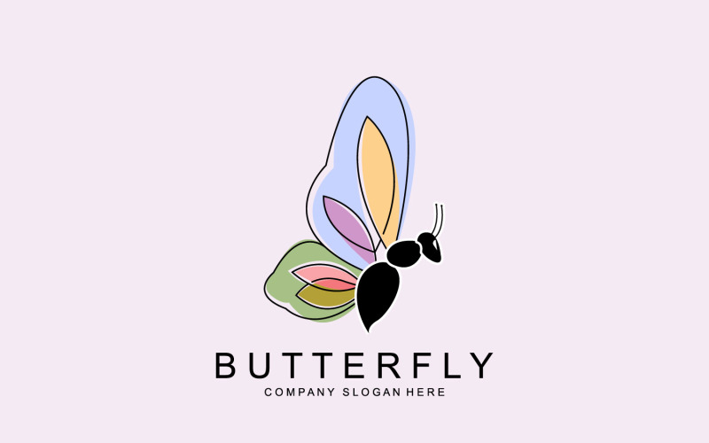 Butterfly logo vector beautiful flying animal v9 Logo Template