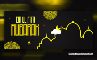 Eid greeting post design with bold mandala art, EPS vector design