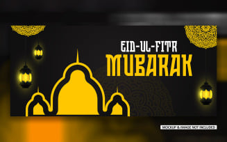 Eid greeting post design with bold mandala art, EPS vector.