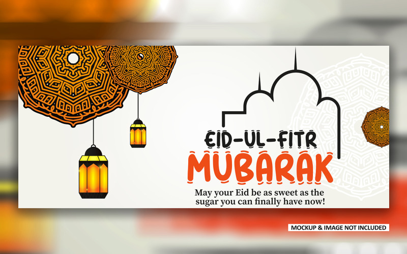 Eid wish post design with bold mandala art, EPS vector design Social Media
