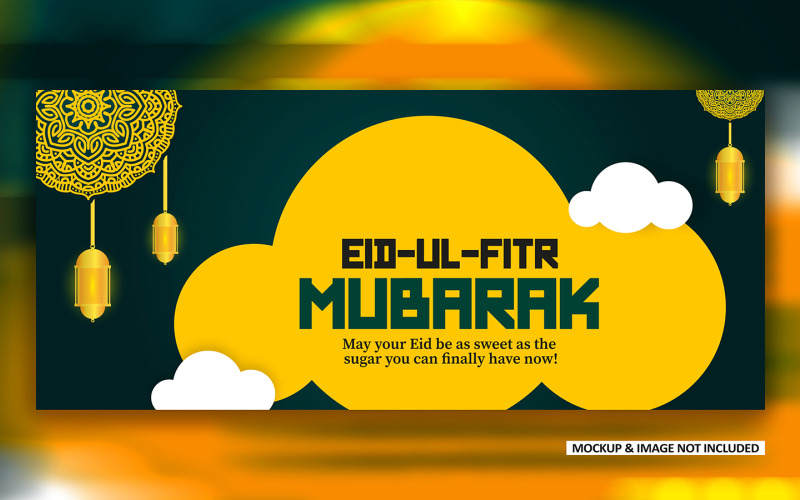 FREE! Eid greeting post design with bold mandala art, EPS vector design Social Media