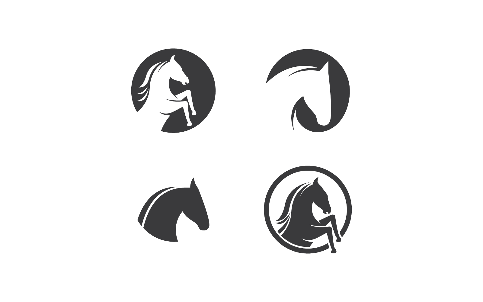 Horse logo vector illustration flat design template