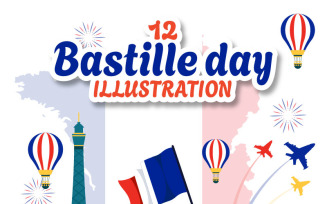 12 Happy Bastille Day Illustration