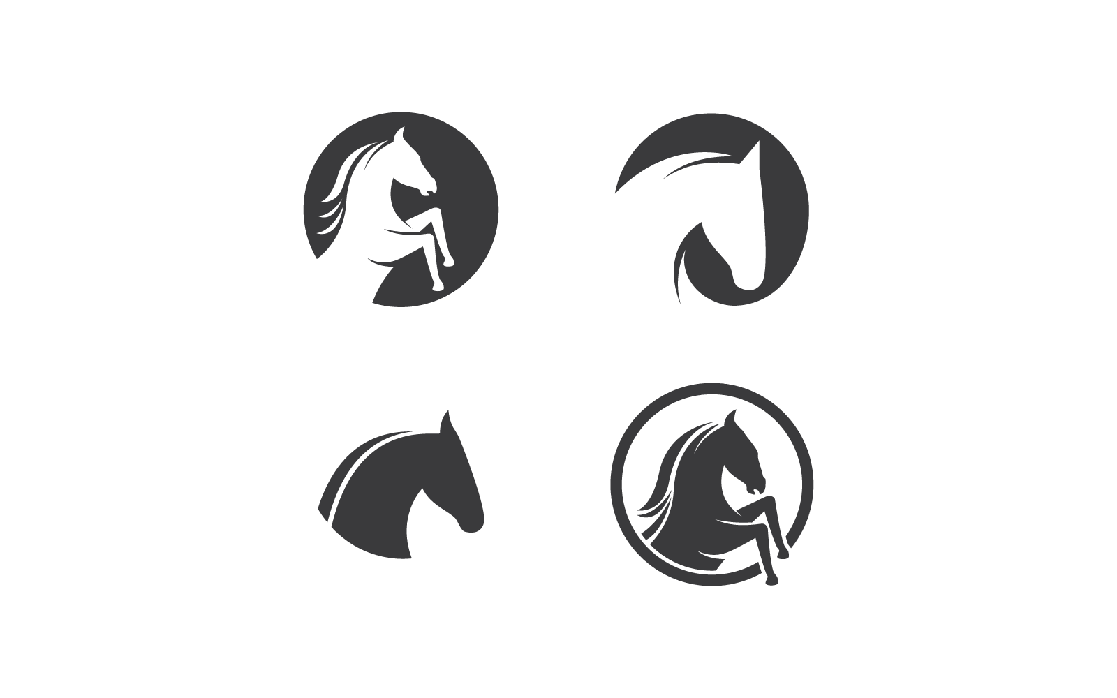 Plantilla de diseño plano de ilustración de vector de logotipo de caballo