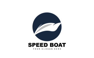 Speedboat logo vector sea ship design V21