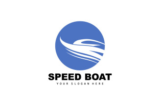Speedboat logo vector sea ship design V22