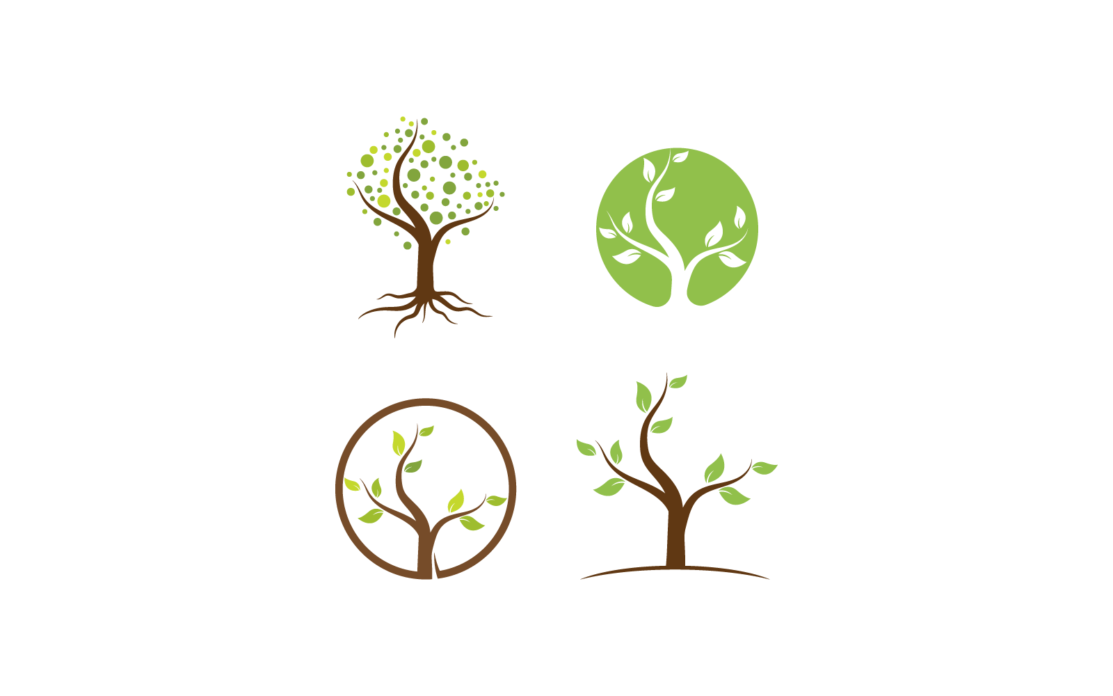 Ağaç doğa tasarım logo vektör şablonu