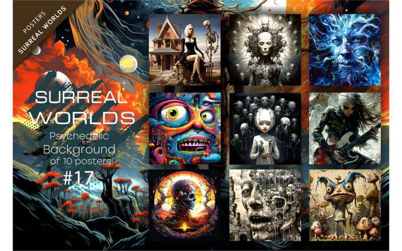 Bundle Surreal worlds 17. Psychedelic. Illustration