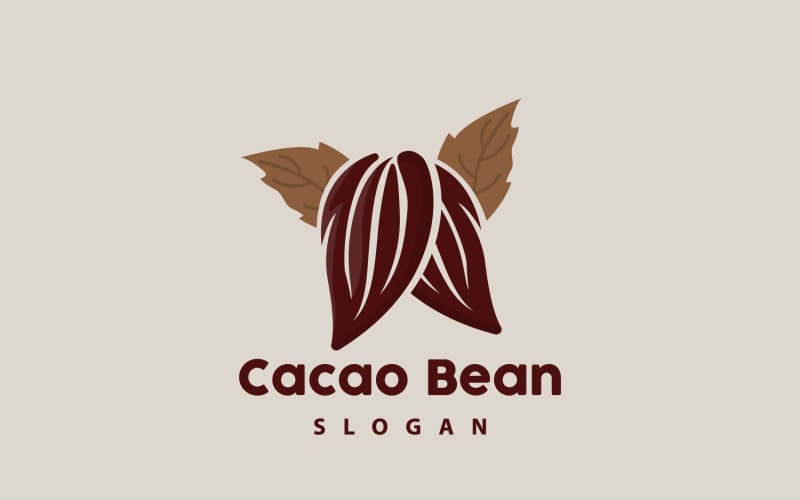 Cacao Bean Logo Premium Design VintageV12 Logo Template