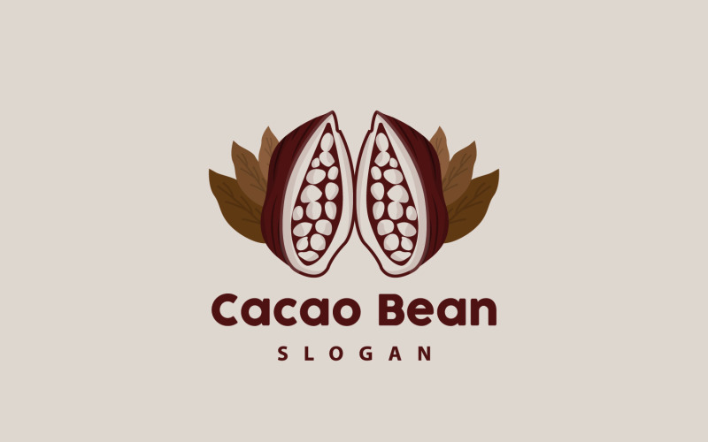 Cacao Bean Logo Premium Design VintageV16 Logo Template