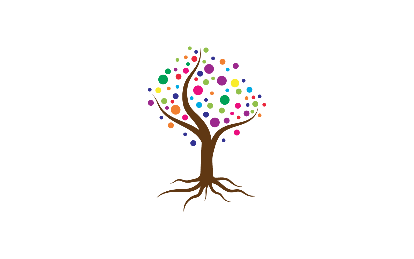 Colorful tree logo template vector illustration