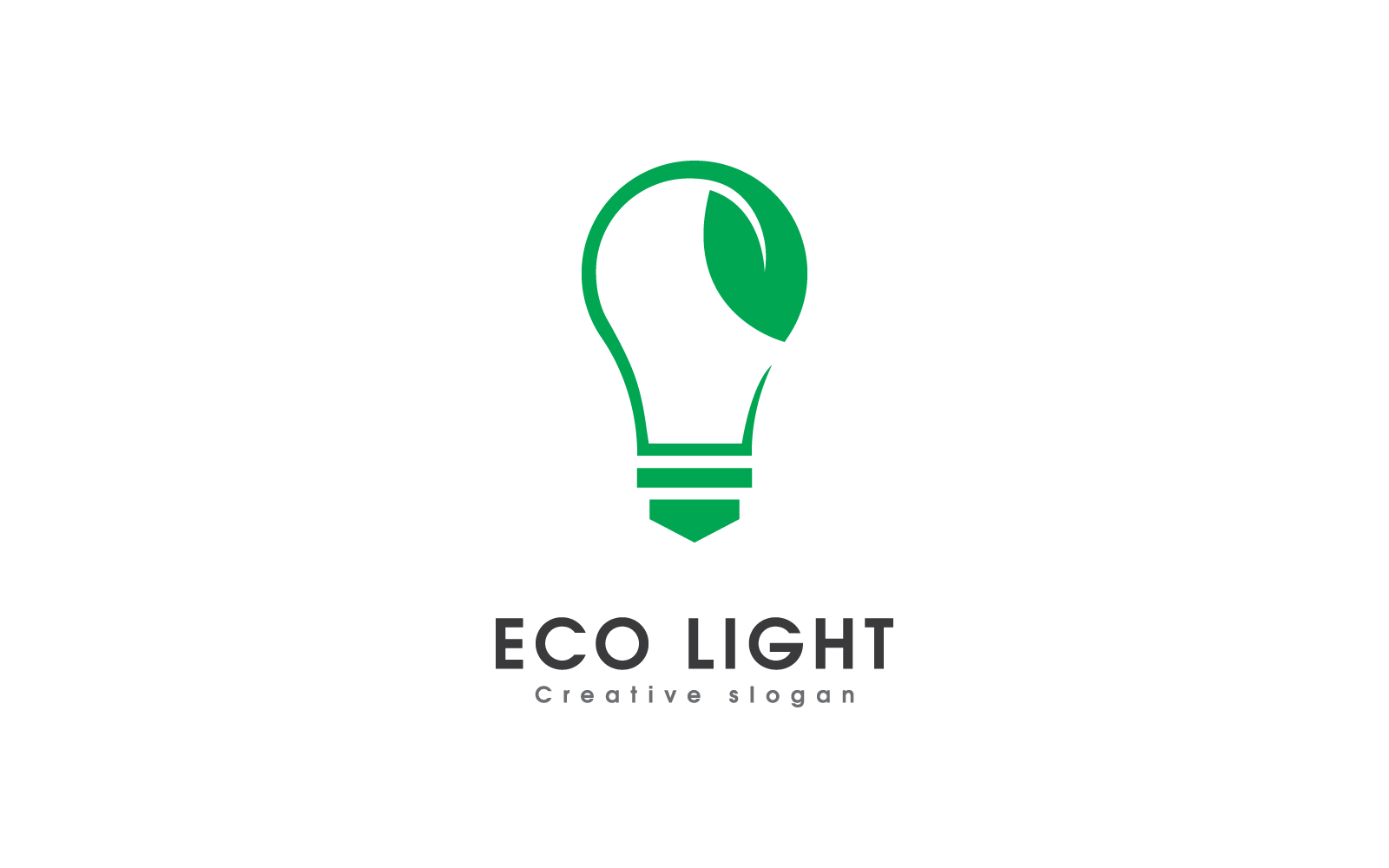 Diseño vectorial del logotipo de la naturaleza de la bombilla ecológica