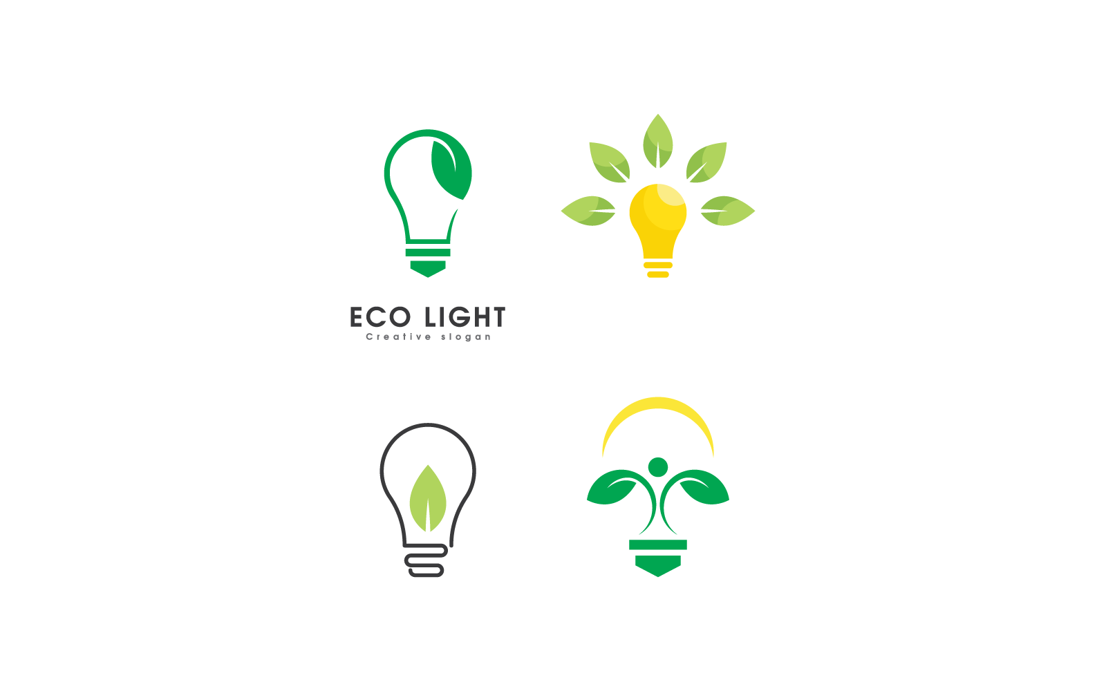 Eco light bulb nature design logo vector template