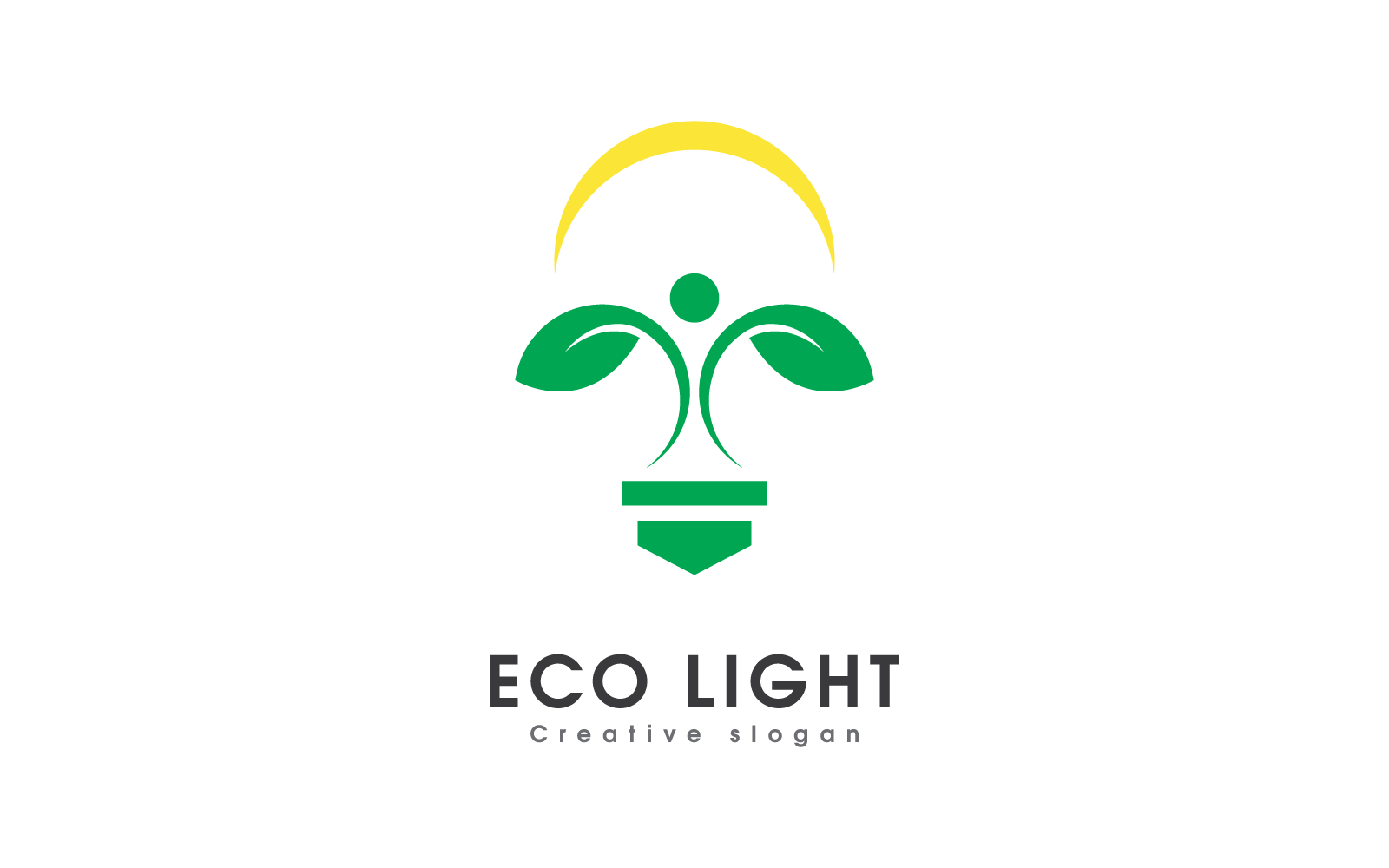 Eco light bulb nature logo vector flat design