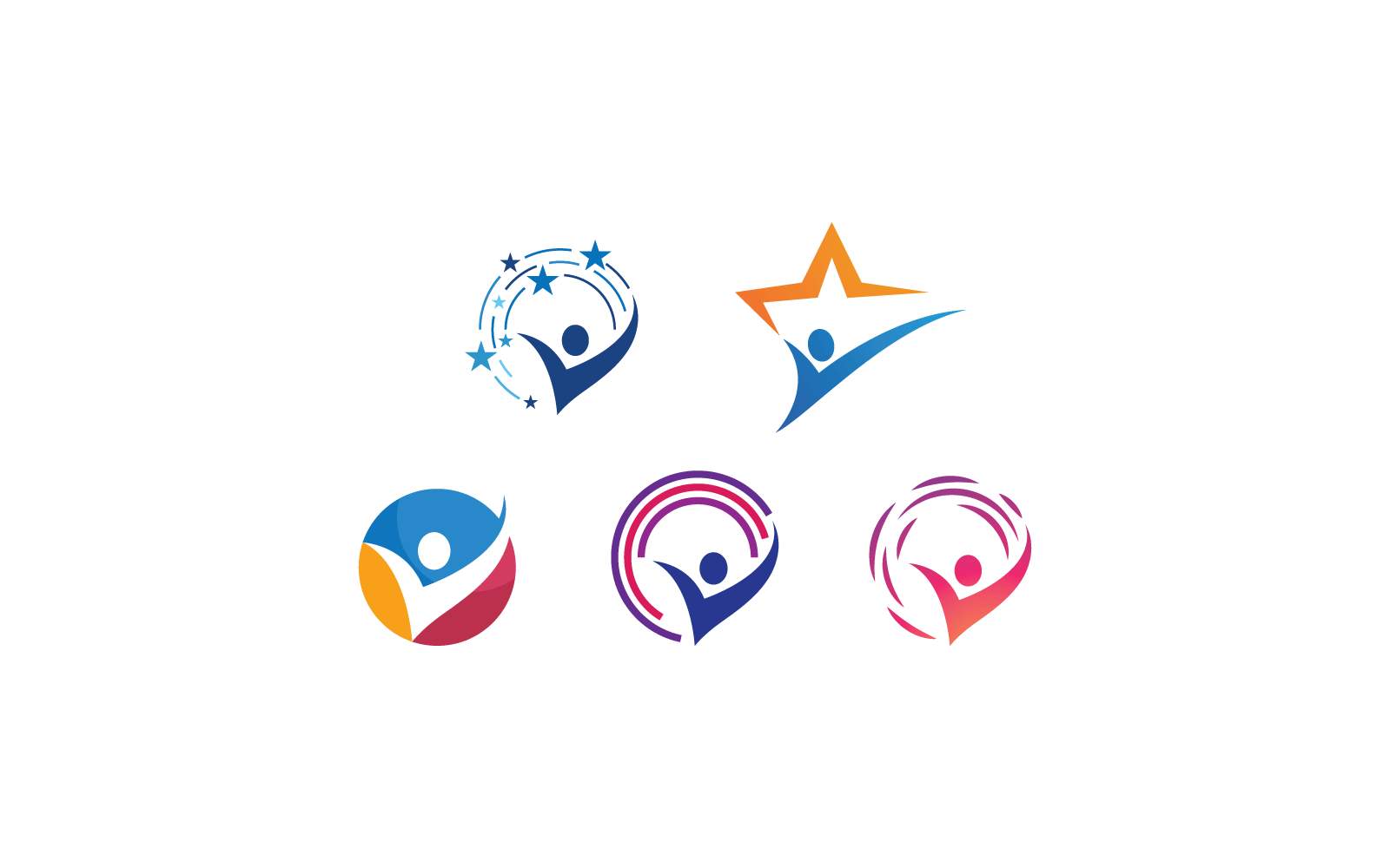 Framgång människor logotyp illustration designmall