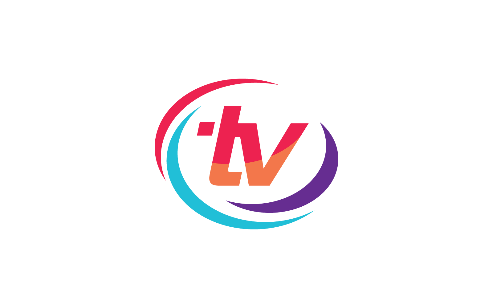 TV logo vector flat design template